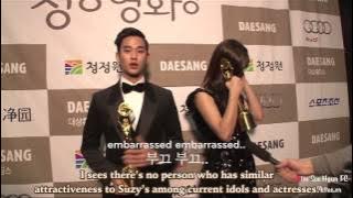 [Engsub] Blue Dragon Awards 2012 - Backstage Interview | Kim Soo Hyun & Suzy