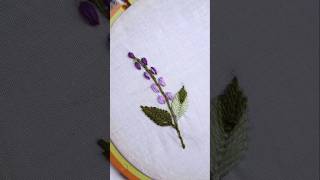 Fishbone stitch leaf 🍃🌱embroidery. #shorts#leaf#viral