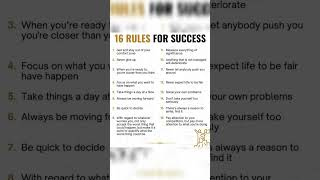 "Success Secrets 🔑 16 Rules That Will Change Your Life"#SuccessRules #LifeTips  #SuccessMindset