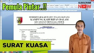 contoh format dan cara buat surat KUASA dari desa mudah di pahami buat pemula tutorial komputer..??