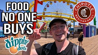 I Asked Employees for the WORST Selling Food at the SANTA MONICA PIER.. (Chipotle, Coca Cola & MORE)