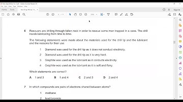 IGCSE Chemistry Test discussion chap 1 to 7 mcqs