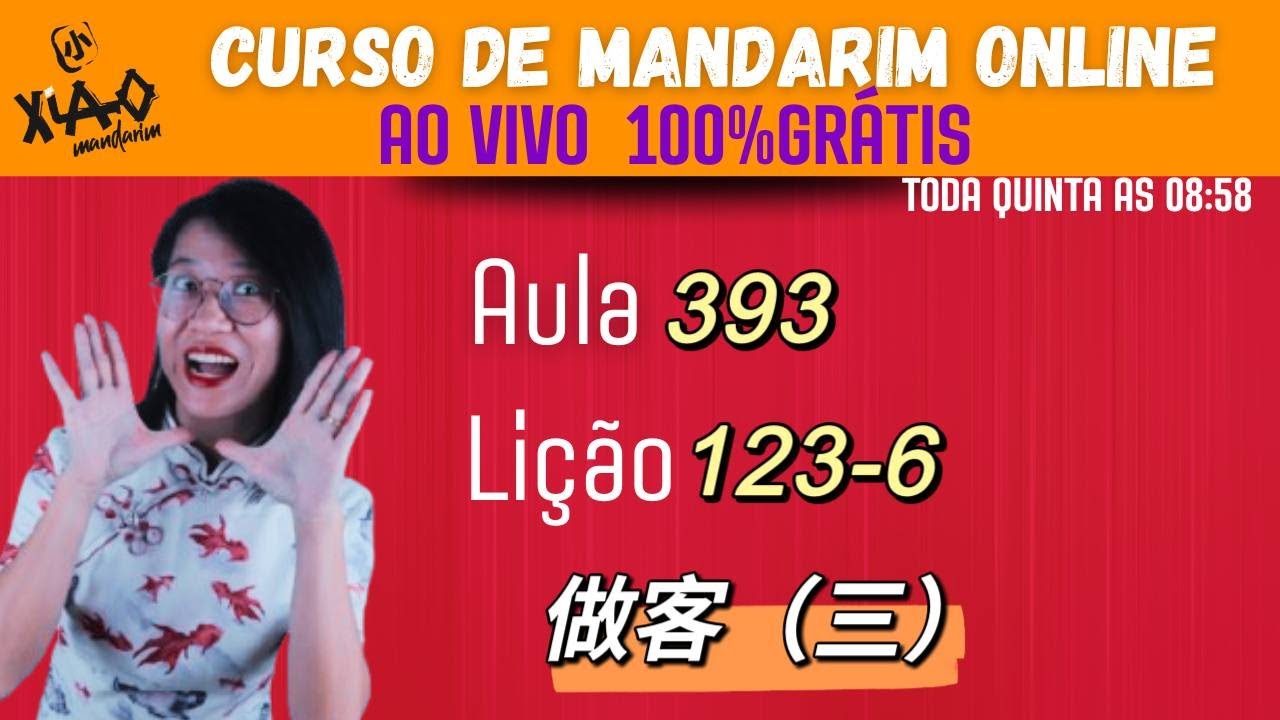 Aula 393 - Curso de mandarim GRÁTIS do zero ao avançado (Lição 123-6). 做客(三)