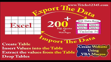 Export And Import The Data From Excel To SQL And Create Website Using VBA Macros || SQL Queries