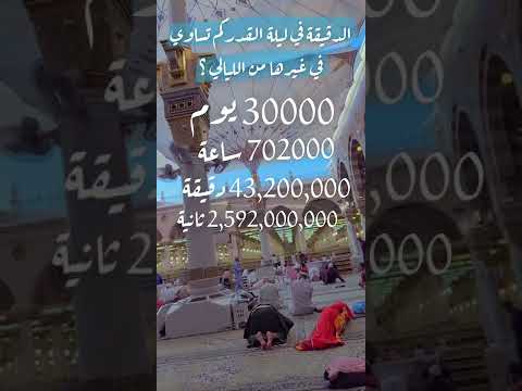 الدقيقة في ليلة القدر كم تساوي في غيرها من الليالي