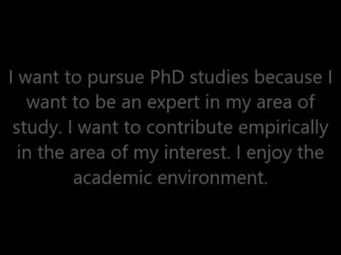 how to answer why you want to do phd