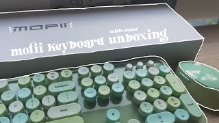 🌱📦 aesthethic green mofii keyboard unboxing asmr w. no bgm | setting it up, connecting and reviews!