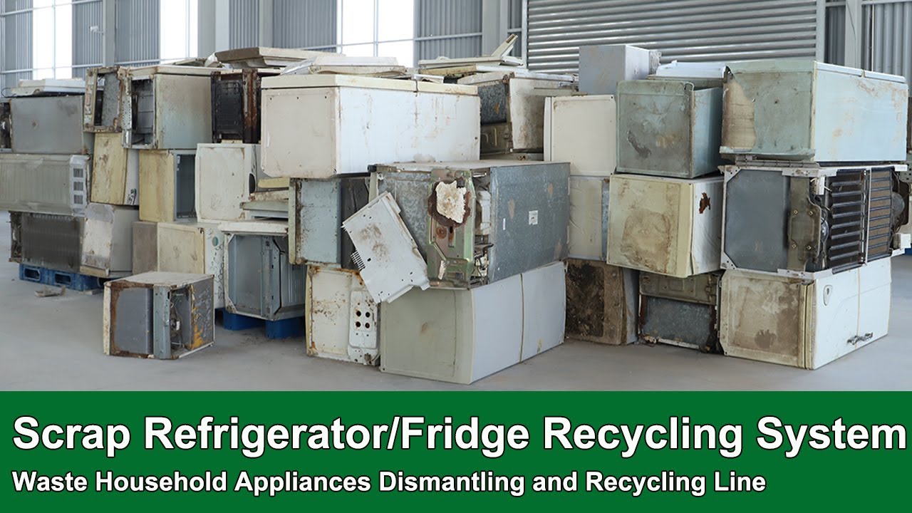 Scrap Refrigerator Fridge Recycling System Waste Household Appliances scrap-refrigerator-fridge-recycling-system-waste-household-appliances