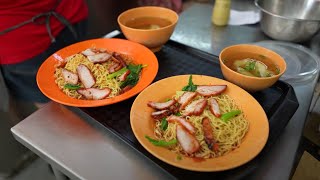Sold out everyday! WANTON MEE that won 1st place in Singapore - SINGAPORE HAWKER STREET FOOD