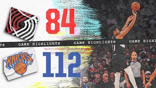 Portland Trail Blazers 84, New York Knicks 112 | Game Highlights | Jan 9, 2024
