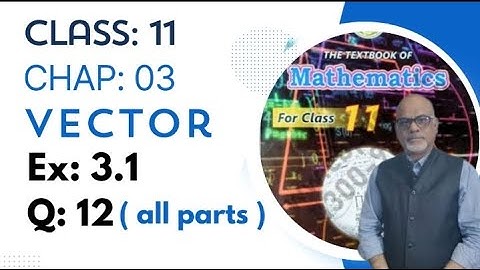 Class 11 mathematics | Chap 3 Vector | Ex 3.1 Q12 ( all parts ) | Hindi