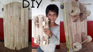 How To Make Skate Board At Home|DIY Homemade Skate Board Project From Bamboo/#short (24)