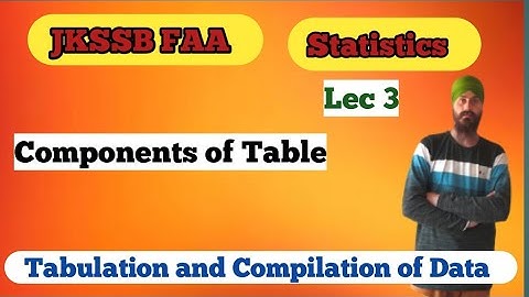 Tabulation and Compilation of Data |Statistics | JKSSB FAA | Lec 3|Dilbeer Singh Khalsa