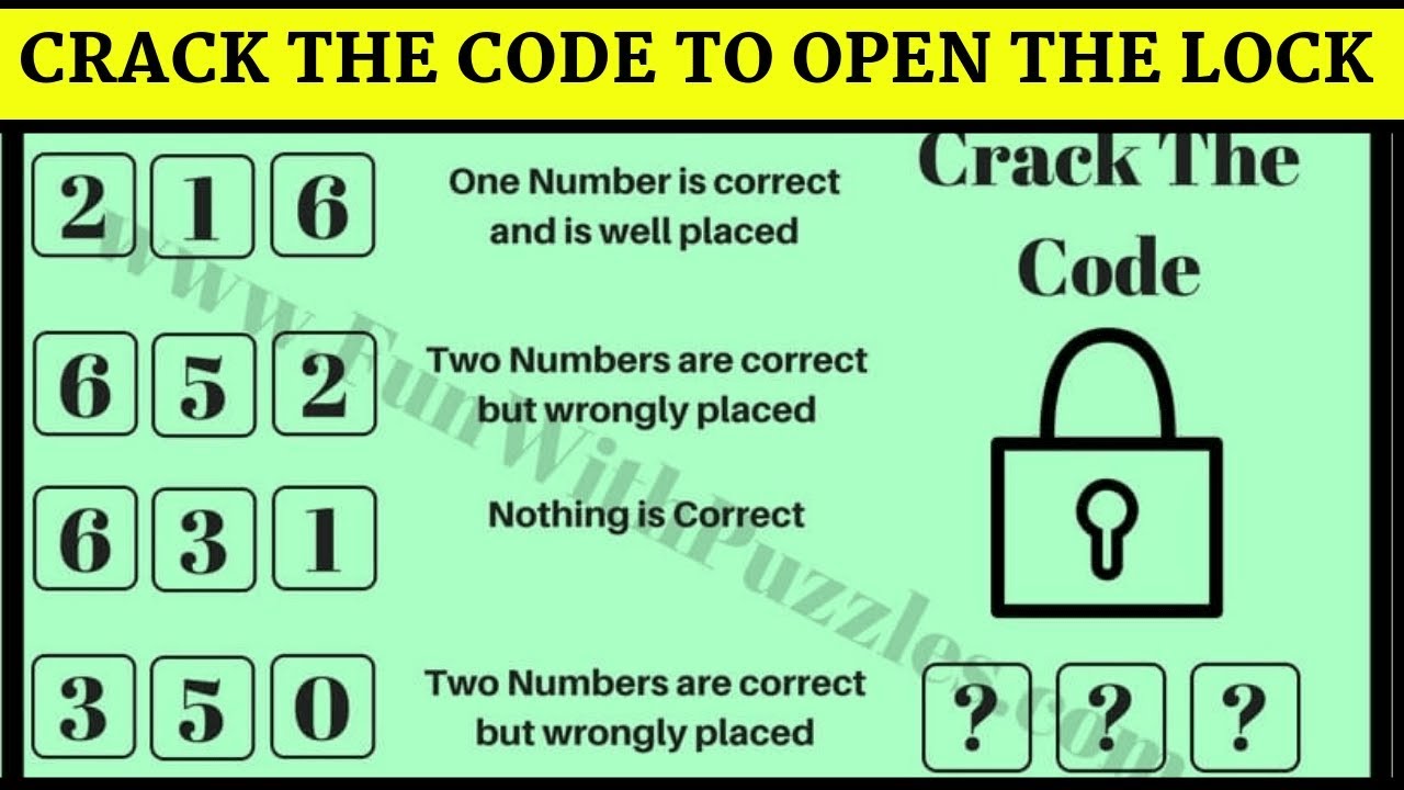 Crack the Code and Open the Lock  Crack the Code #Puzzles 