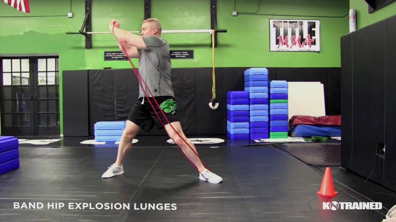 Band Hip Explosion Lunges - YouTube