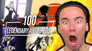 FIRST TIME REACTION to the TOP 100 LEGENDARY ANIME ENDINGS