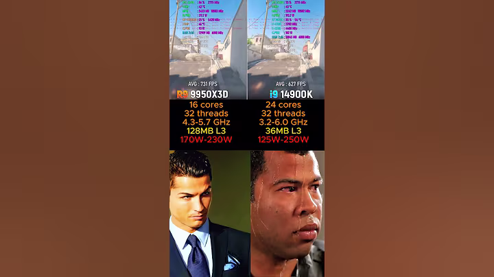 RYZEN 9 9950X3D VS I9 14900K #shorts #pcgaming #pc #graphicscard #gpu #gaming #comparison