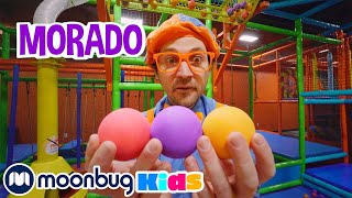 Blippi Visita el Patio de Juegos Cubierto - Vídeos Educativos para Niños | Moonbug Kids en Español