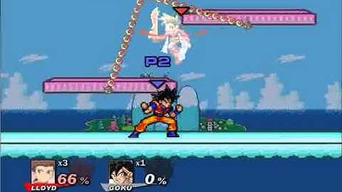 Super Smash Flash 2 Demo v0.8a Glitch: Goku Infinite Charge