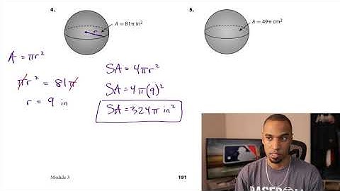 Surface Area of Spheres (practice problems)