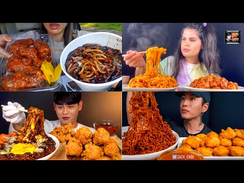 ASMR Best *Fast Food* Spicy Noodles +  Chicken Mukbang Compilation | Satisfying Big Bites