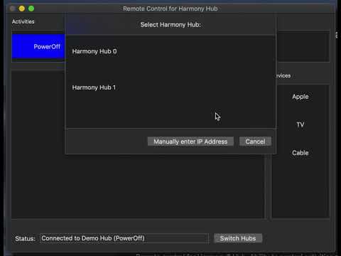 How to control Logitech Harmony Hub from a Mac computer