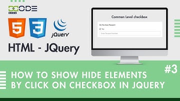 How to show Hide Elements By click on checkbox in JQuery | JQuery Checkbox Show Hide