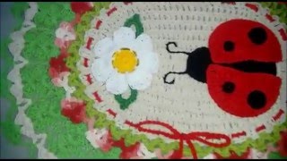 Jogo Banheiro Joaninha  (tapete do vaso) Parte 1