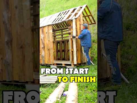 How to Build a PALLET CABIN From START to FINISH #shorts