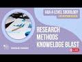 AQA A Level Sociology | Research Methods Knowledge Blast