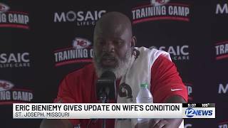 Eric Bieniemy addresses media at Chiefs camp