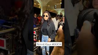 #nimritkaurahluwalia mobbed by media outside airport as she leaves for #KKK14 #NimritKaur