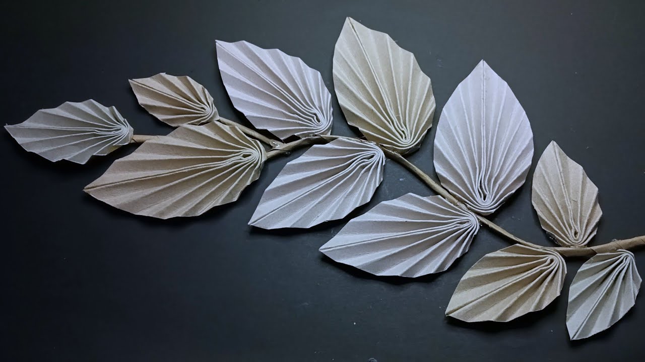 How Make Cardboard Paper Leaves,DIY Home Decor Ideas , Paper Leaves , Arts  & Crafts : r/papercrafting