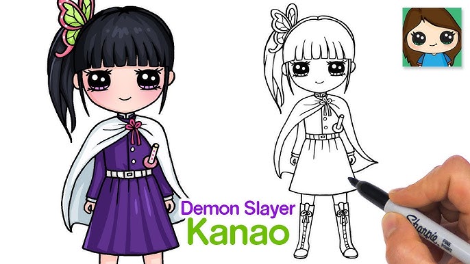 Desenho de Kanao Tsuyuri de Demon Slayer para colorir