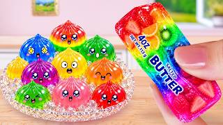 How To Make Squishy Butter And Dumpling Jelly Miniature Rainbow Jelly Recipe Mini Cakes