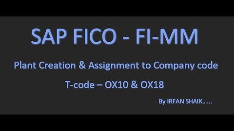 FI_MM - Plant Creation and Assignment to Company Code - Video 1