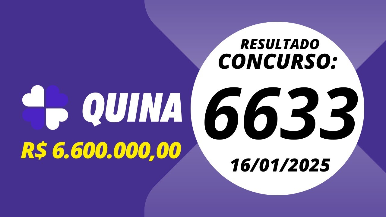 Quina Resultado Concurso 6633 16/01/2025 - YouTube