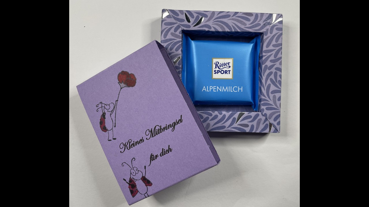 Shadow Box mit Banderole mit dem Shadow Box Punch Board für kleine Mitbringsel oder Gastgeschenke