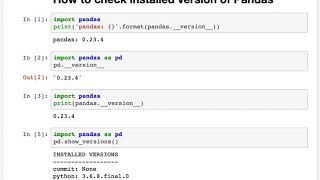 How to check installed version of Pandas | Jupyter Notebook | Python Data Science for beginners