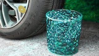 EXPERIMENT Car vs 1000 Marbles | Car stepping on things | Crushing Crunchy and Soft Things by Car