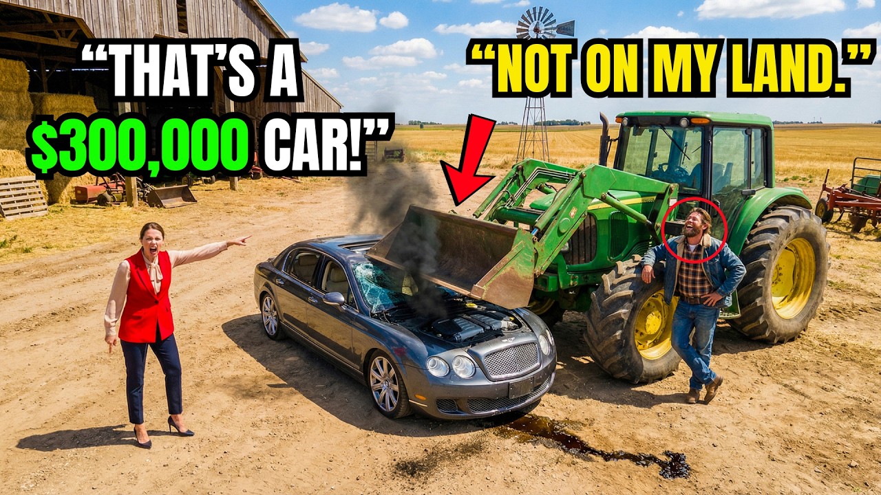 HOA Karen Parked Her $300,000 Bentley Across My Barn Door— So I Flattened It With My 20-Ton Tractor!