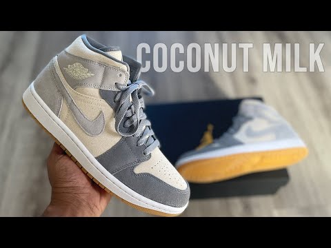 靴 Nike WMNS Air Jordan 1 Mid Coconut Milk Jordan 1 Mid - WMNS - Coconut Milk - Black - Noticeable