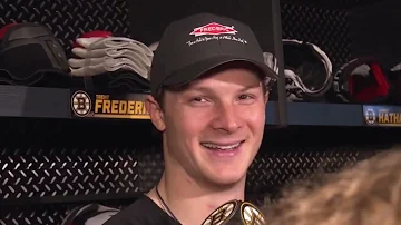 Trent Frederic on his ONE PUNCH Knockout of Lane Pederson | Bruins Postgame Interview