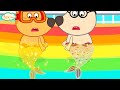 Baby Lucia va a nadar en piscina gigante de colores | Fox Family español dibuhos animados infantiles