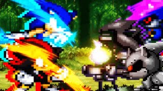Metallic Mayhem: Sonic & Shadow Vs The Copy Trio | Sprite Animation