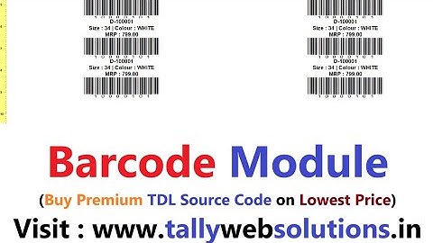 (Buy TDL Source Code Only Rs 1600) Barcode Module in Tally Prime 6.2 Update | Barcode in Tally Prime