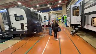 Incredible row of products at the northeast RV show at Rockwood community college in Suffern, NY