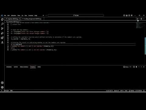 Finding whether the given two integers are Co-Prime or not using Python