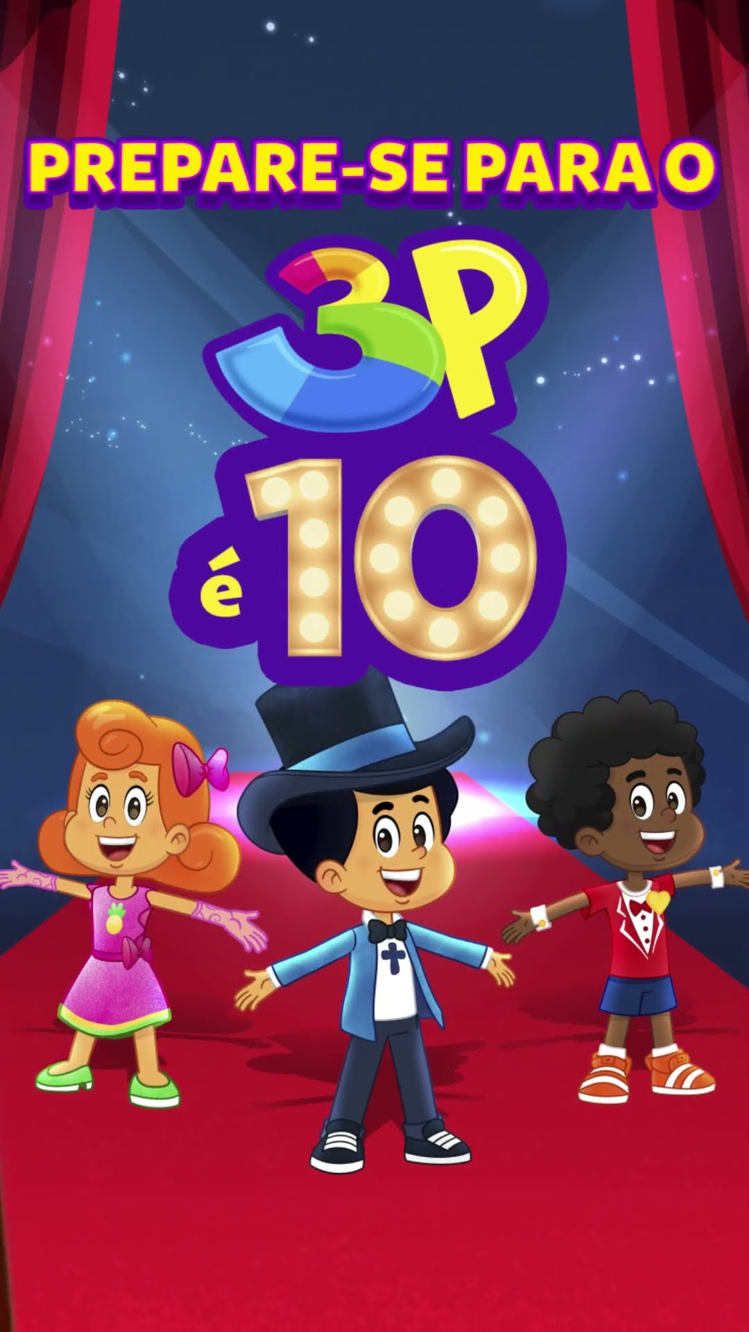 O 3P é 10 vem ai! Você já garantiu o seu ingresso? A Sarah, o Davi e o Miguel estão te esperando!