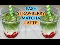 QUICK TIPS: HOW TO SERVE LAYERED ICED STRAWBERRY MATCHA LATTE IN A CAFE